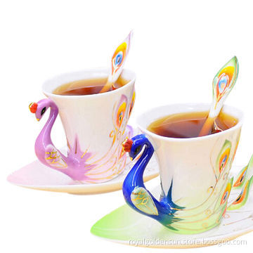 Creative ceramic mugs with spoon and 12 constellation images on the mugs
